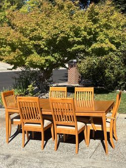 Wood Dining Table and Chairs Set