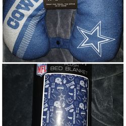 NFL Dallas Cowboys Relaxation Pillow And Plush Blanket New