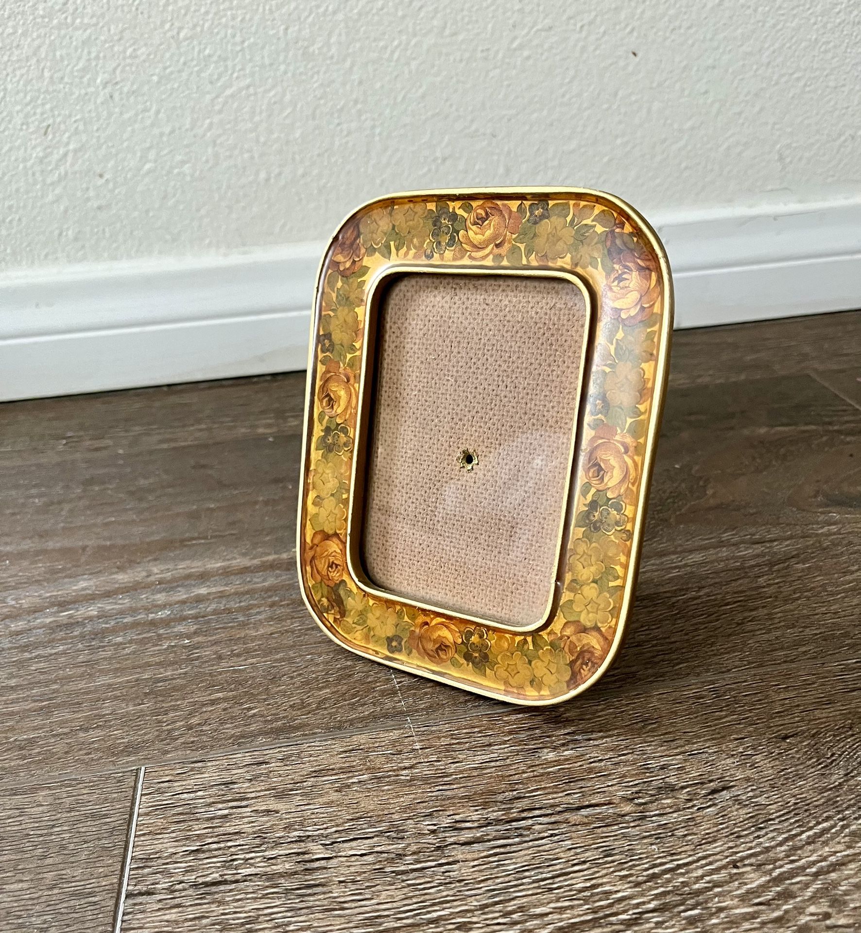 Vintage Brass & Enamel Picture Frame 4/5.5 Inch