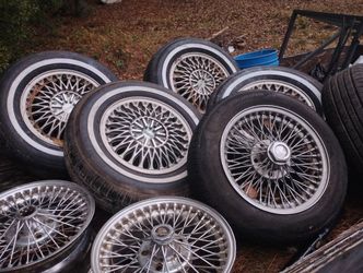 Genuine Dayton Rims. And, Four Other Rims With White Wall Tires 