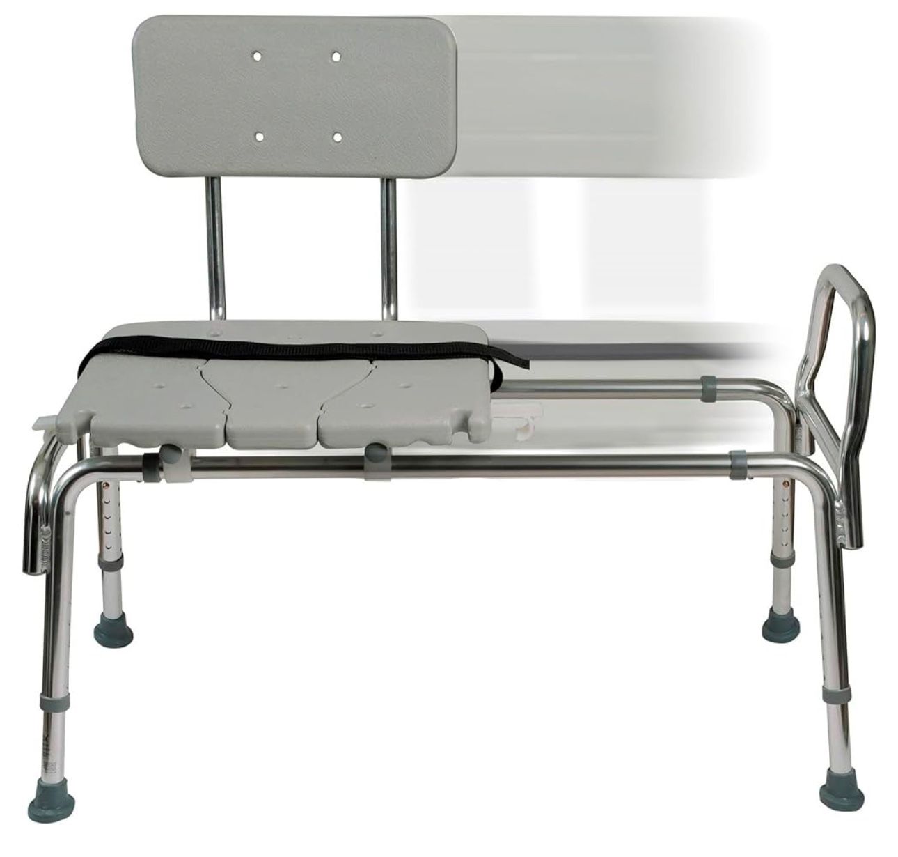 Tub Transfer Bench and Shower Chair with Non Slip Aluminum Body, FSA Eligible, Adjustable Seat Height and Cut Out Access, Holds Weight up to 400 Lbs,