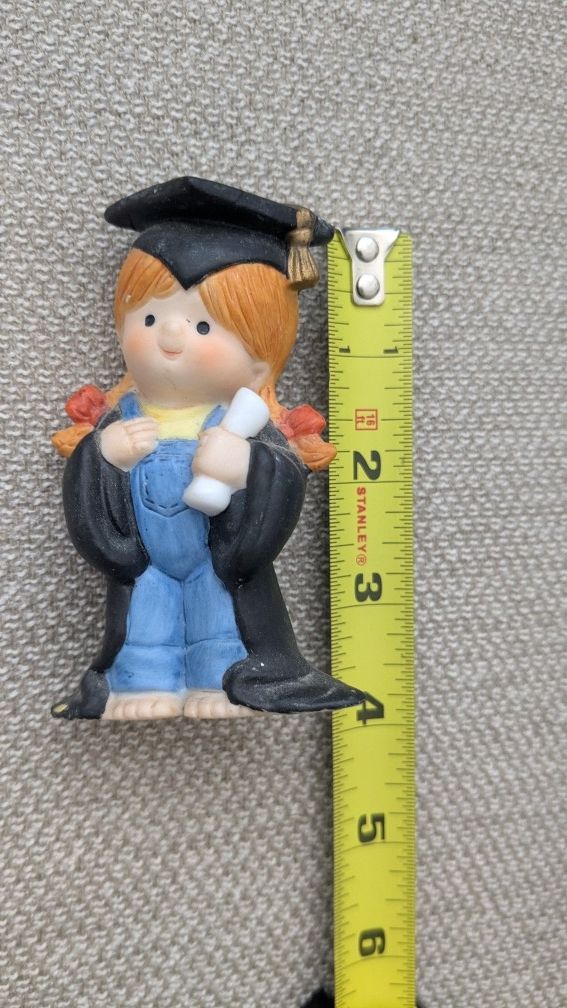 Enesco Porcelain Little Girl Graduation Figurine 1984