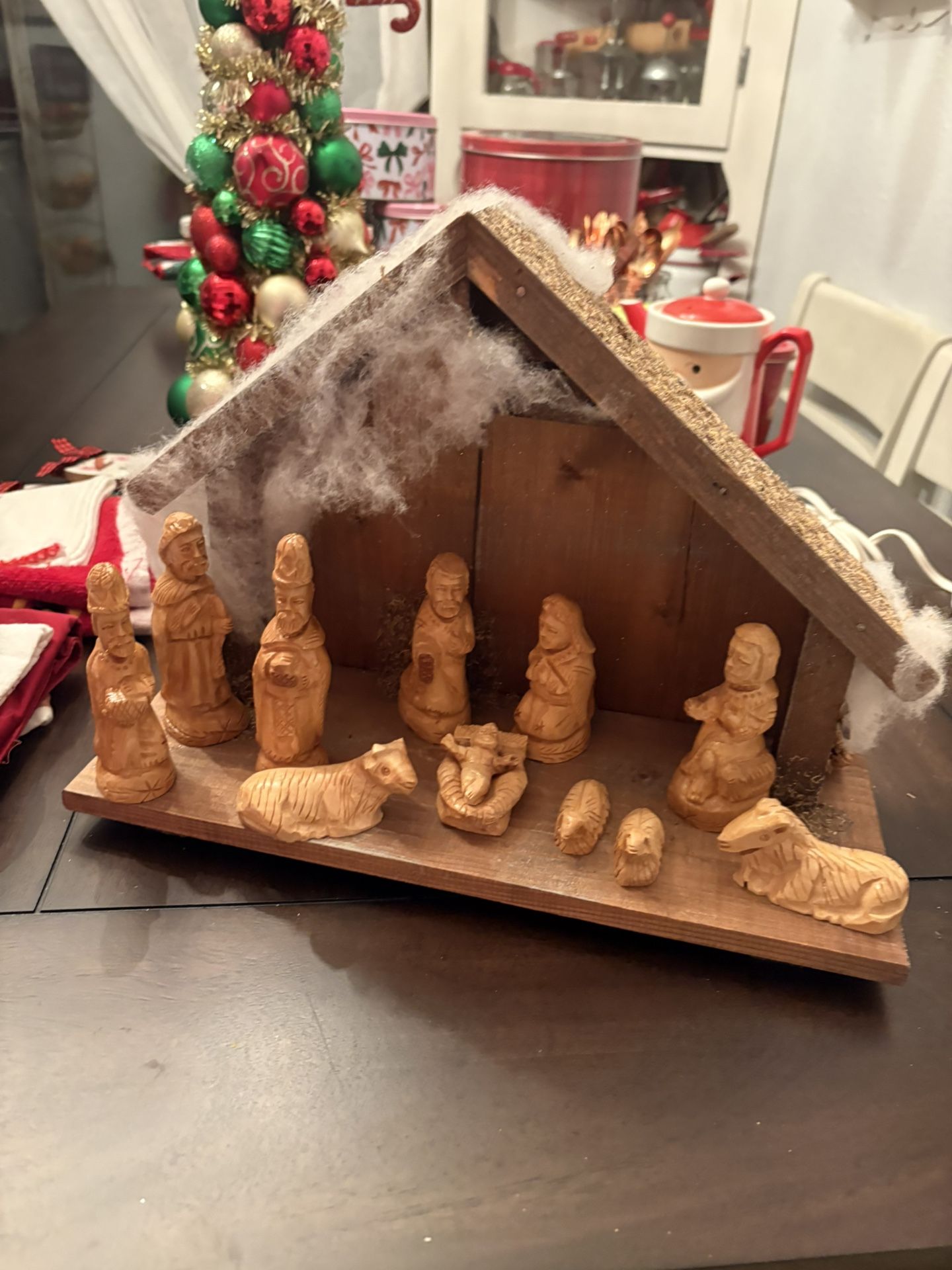 Hand Carved Wood Nativity Set