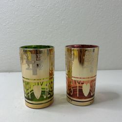 A Pair of Antique Mirrored "I ❤️Jesus / What Would Jesus Do" Candlesticks