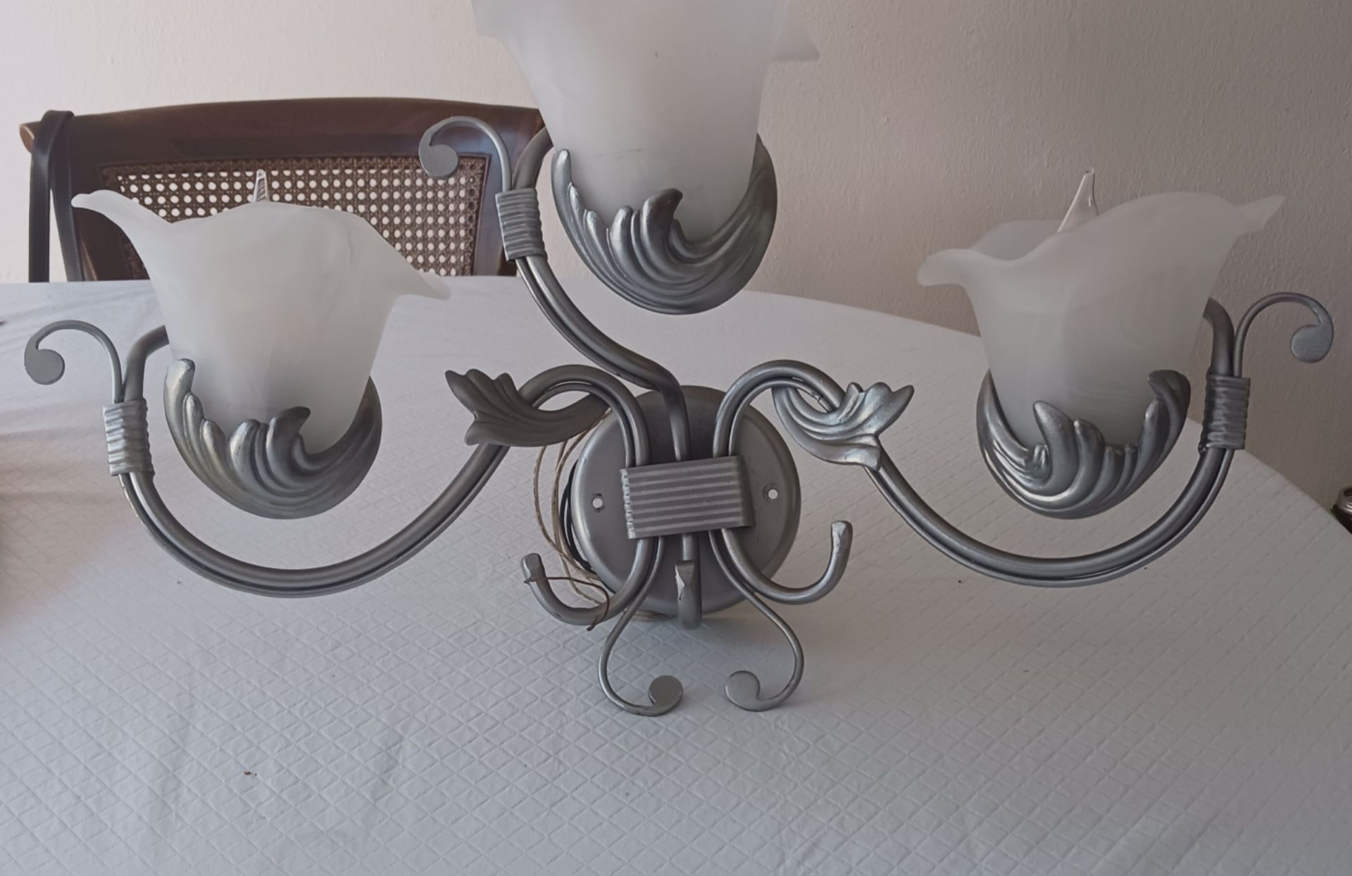 Kichler Lighting, 2 Vanity Light, 3 Light each one white Swirl Glass