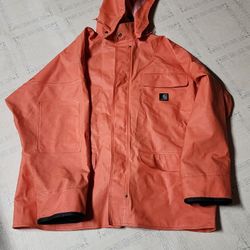 Carhartt Orange Waterproof Pvc Jacket 