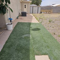 2 Pieces Of Artificial Grass Total Size Between The 2 Is 12x7 One Are With Burn Spot 