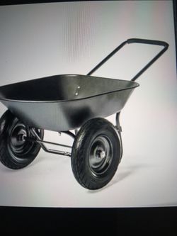 Wheelbarrow Garden Cart Built-in Stand Flat-free 16" Tires