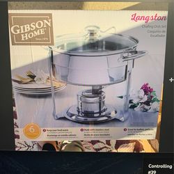 Gibson Home Langston 4-Piece Chafing Dish Set, Silver
