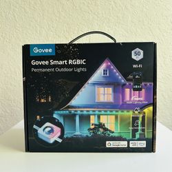 Govee 50ft RGBIC Smart Black Permanent Outdoor LED Strip Lights, Color-Changing