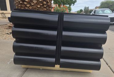 Unique Black and Gold 4 Large Drawer Solid Wood Dresser