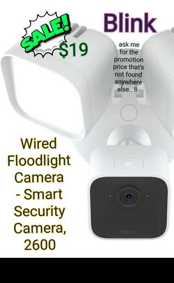 Wired Floodlight Camera - Smart Security Camera, 2600 Lumens, HD Works with Alexa - 1 Camera (White)