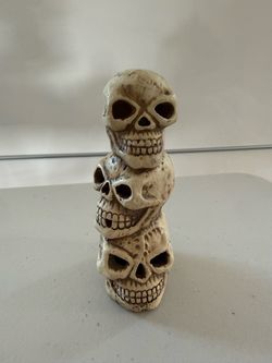 Stacked Skull Tower Resin Figurine