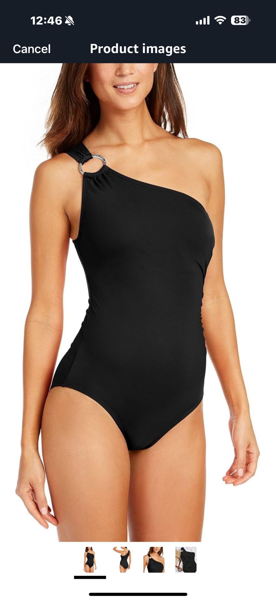 Michael Kors Women's Solid Logo Ring Shoulder One Piece Size 12 Fabric type 85%Nylon, 15%Spandex Care instructions Hand Wash in Cool Water, Hang to D