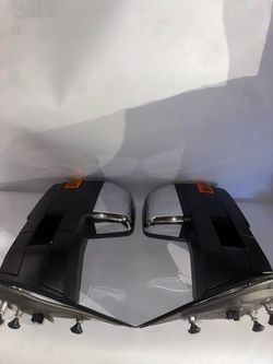 04-14 Ford F150 Pair Of Power Heated Towing Mirrors Chrome