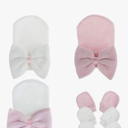 New Born Hat And Mitts 