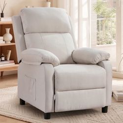 Manual Push Back Recliner Chair with Side Pockets