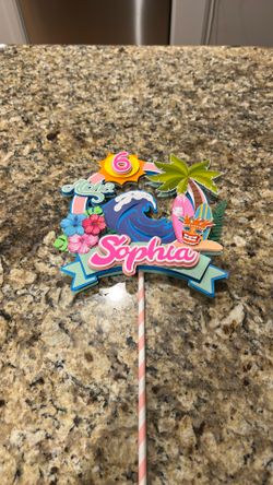 Free Cake topper tropical Hawaiian luau