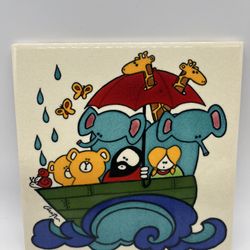 Jerusalem Pottery Karakashian Bros  Noah’s Ark Pottery Plaque