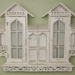 Set of Two Adjoining Wall Hanging Trinket Shelves – Made from Reclaimed Barn Wood