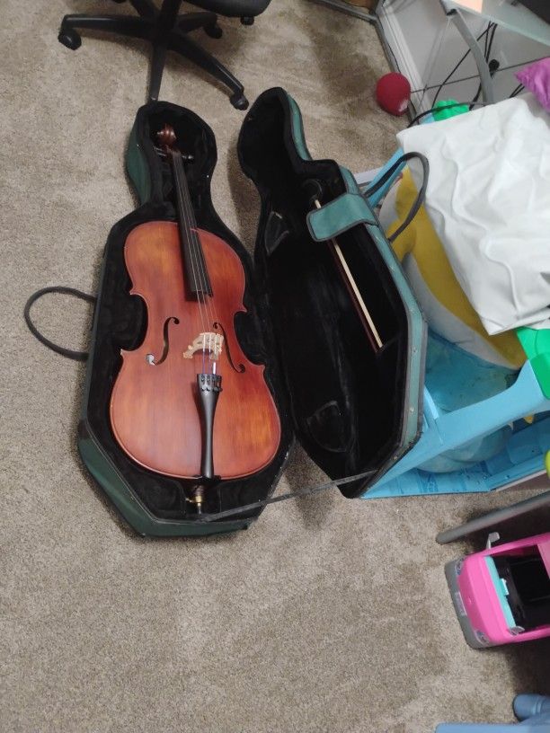 Cello With Case And Bow