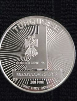 1 oz .999 "Turquoise" Fine Silver Round 1995