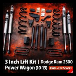 🔥 3” Lift Kit – 2010-2013 Ram 2500 Power Wagon 4wd🔥

💥 With FOX Shocks – Built for Performance – Aggressive Stance 💥

