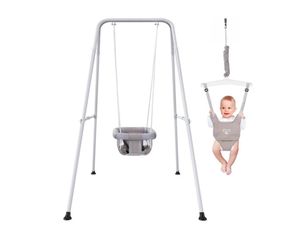 2 in 1 Baby Jumper with Swing, Baby Swing Indoor and Outdoor Use, Baby Jumpers and Bouncers, Toddler Swing with Foldable Stand( W21)