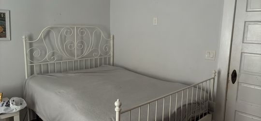 White Metal BedFrame Queen