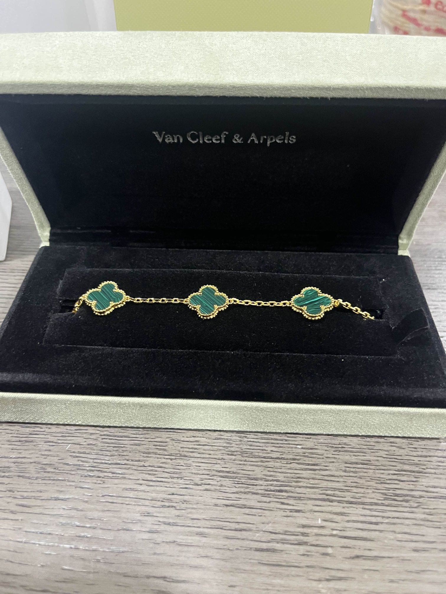 Van Cleef & Arpels Malachite Green Alhambra Bracelet