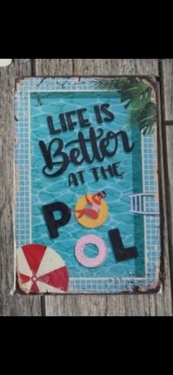 Pool metal sign