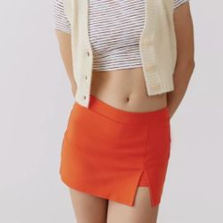 Urban Outfitters Grace Knit Low Rise Mini Skort Red Large NWT