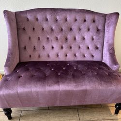 Tufted Purple Sofa Loveseat