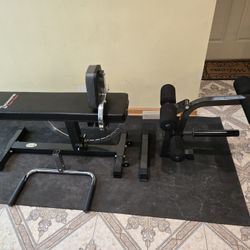 Ironmaster Superbench with Dip Attachment, Leg Attachment and Wheel Kit--