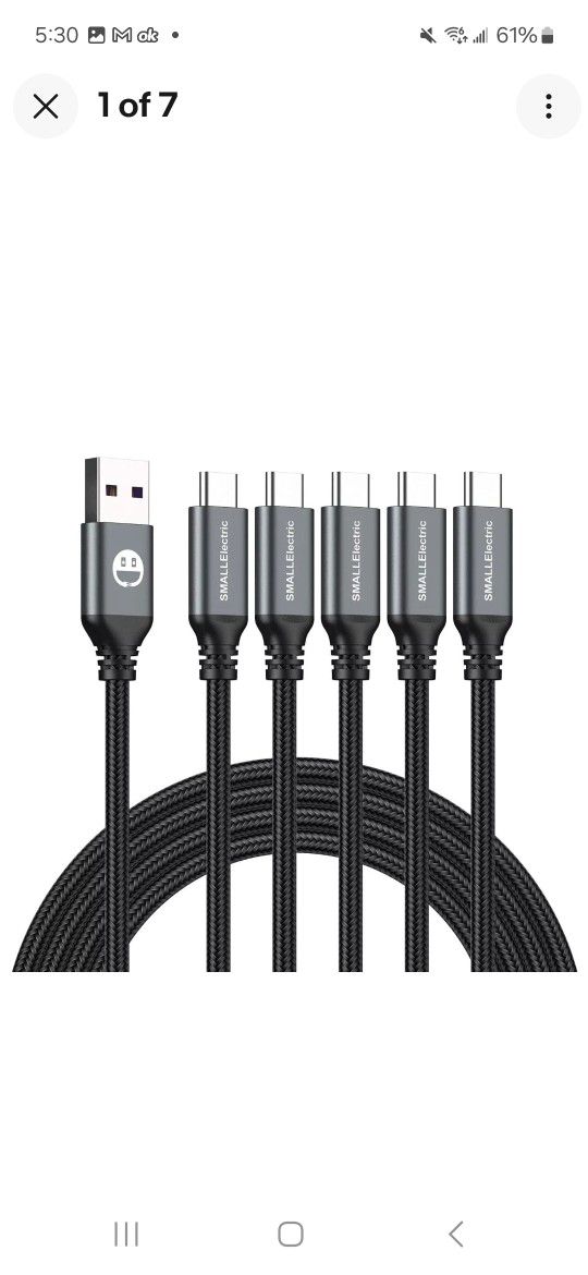 USB To C Cable, 5 Cable In One Pack