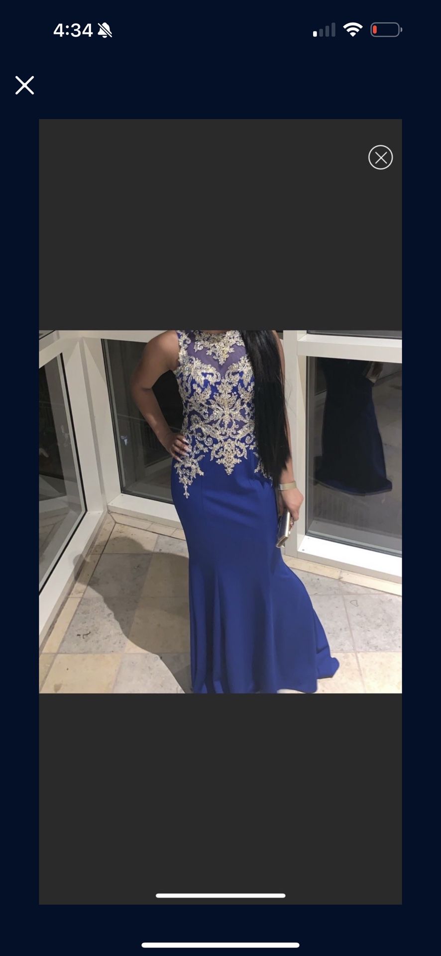 Royal blue / Gold prom dress 