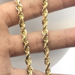 Gold Chain Rope 14K Solid New 