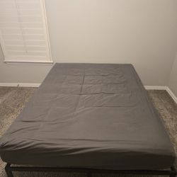 12" Queen Memory Foam Mattress, Pillow Topper & Bed Frame