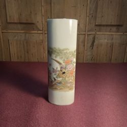 Vintage Japanese Birds & Flowers Single Porcelain Bud Vase 