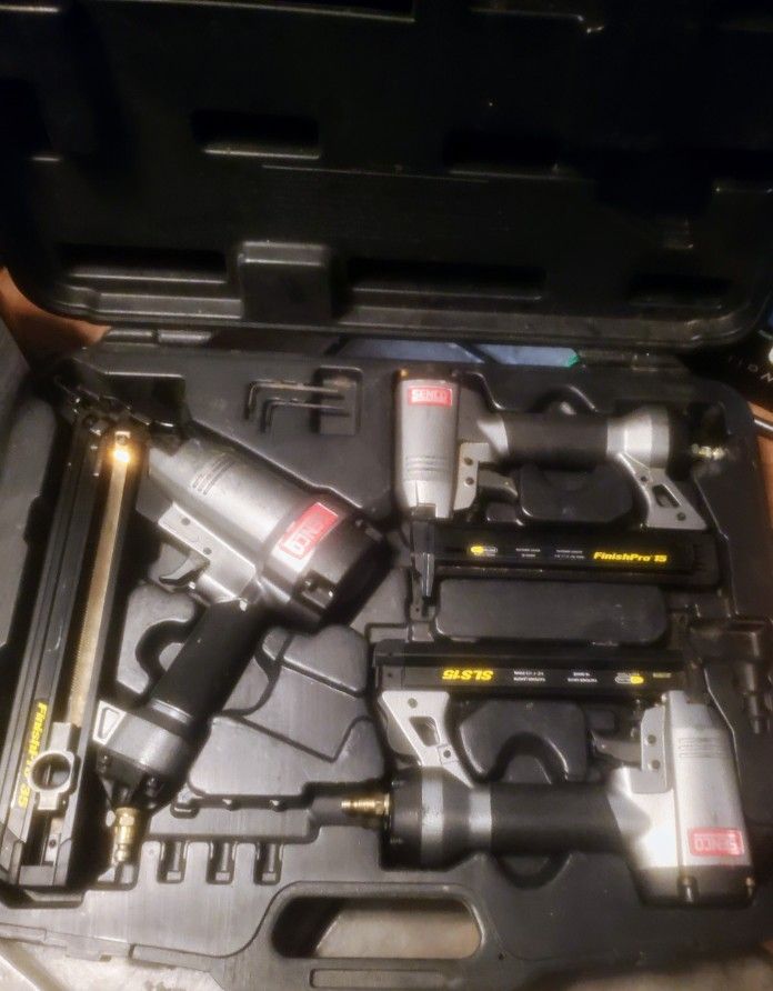 Senco Nailer Set Finish Pro 35 Finish Pro 15 And SLS15 Stapler W Case