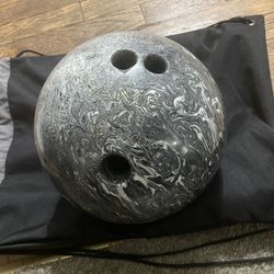 AMF 101 Ten-Pin Bowling Ball Black White Gray Drilled Single Ball