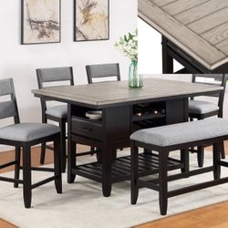 Frey Counter Dining 5 Chair And Bench ❤️