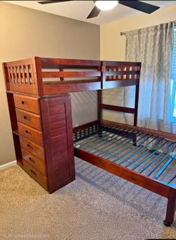 Loft Bed over Queen bed