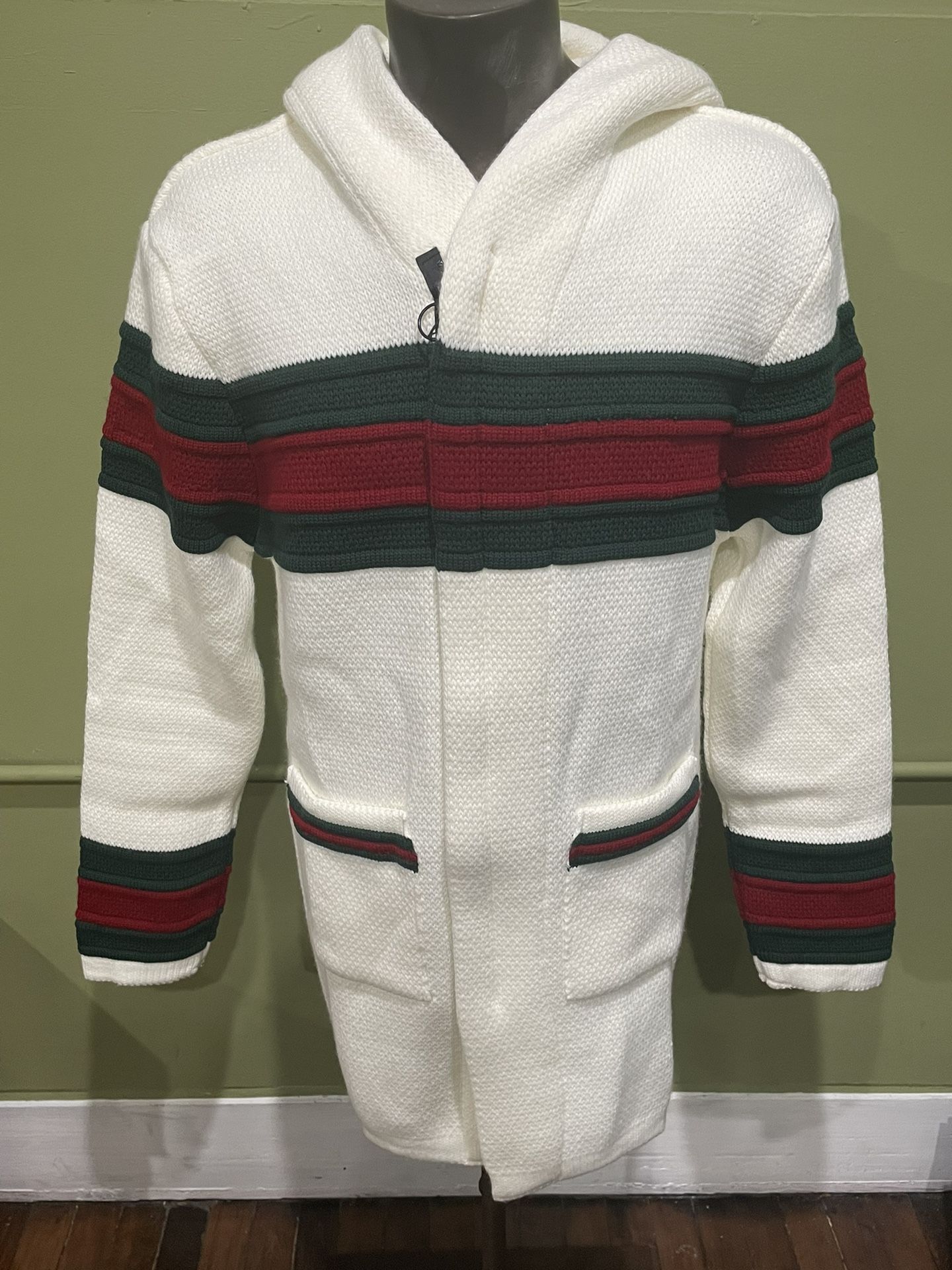 LCR Sweater Jacket Coat Hoody Zipper Front Modern Fit