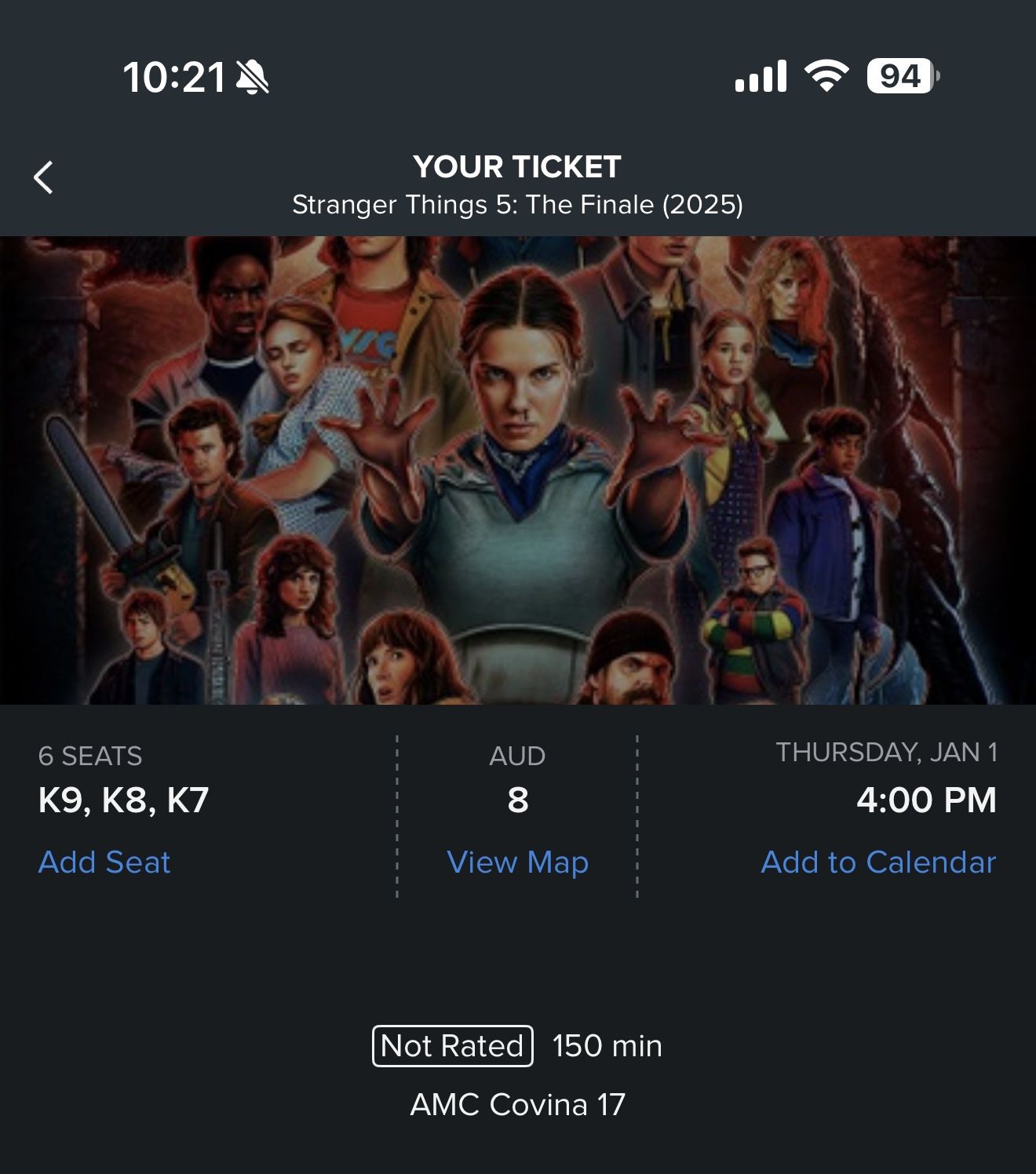 Stranger Things 5: The Finale AMC tickets AMC Covina