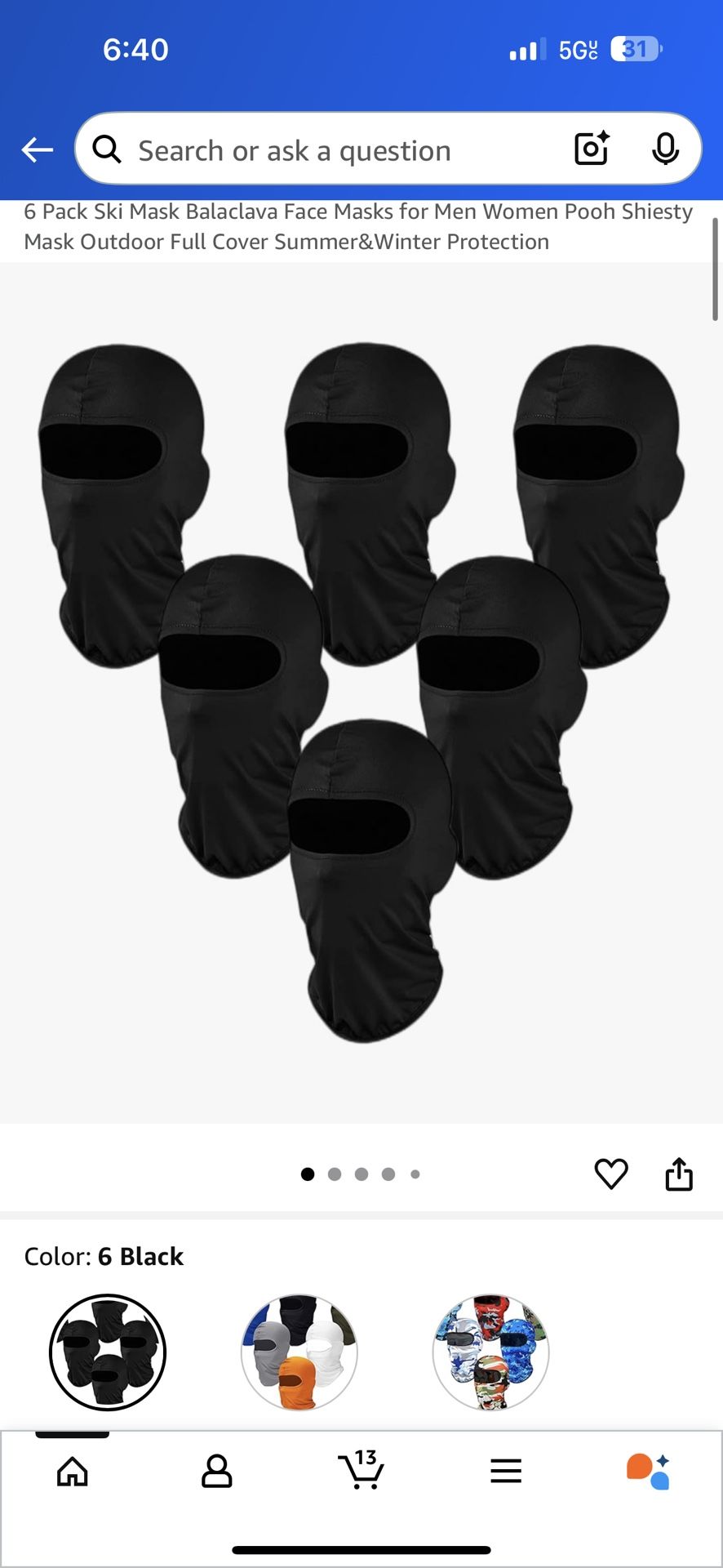 Full Face Mask Windproof Face Cover
