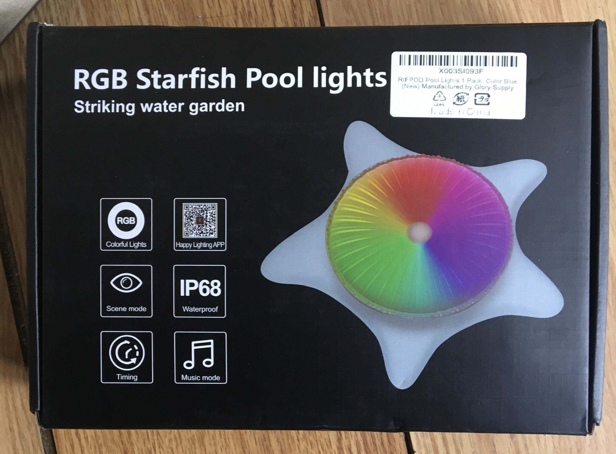StaRfish Pool Light Will Sync With Your Music Has Remote Control Or Can Control From Your Phone Does Have To Be Plugged In