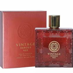 VINTAGE Heroes Red for Men - 100ml Eau De Parfum Spray for Men - Fruity Warm & Floral Fragrance Smell Fresh