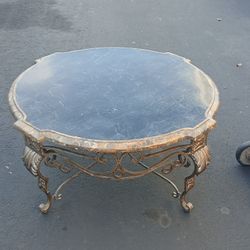 Vintage Coffee Table Solid Iron Frame 