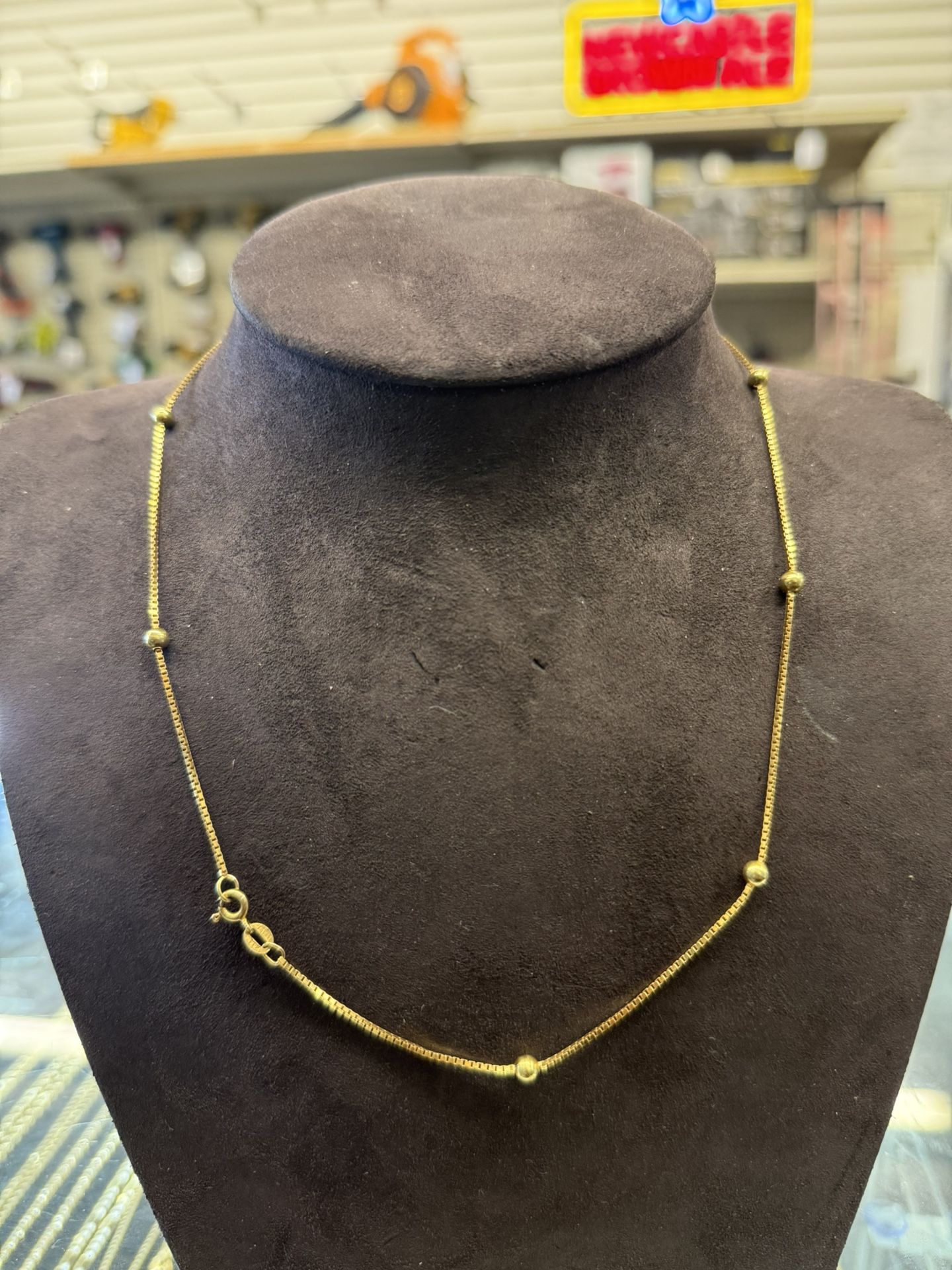 14KT Box Chain W/ Ball Design 37333-5